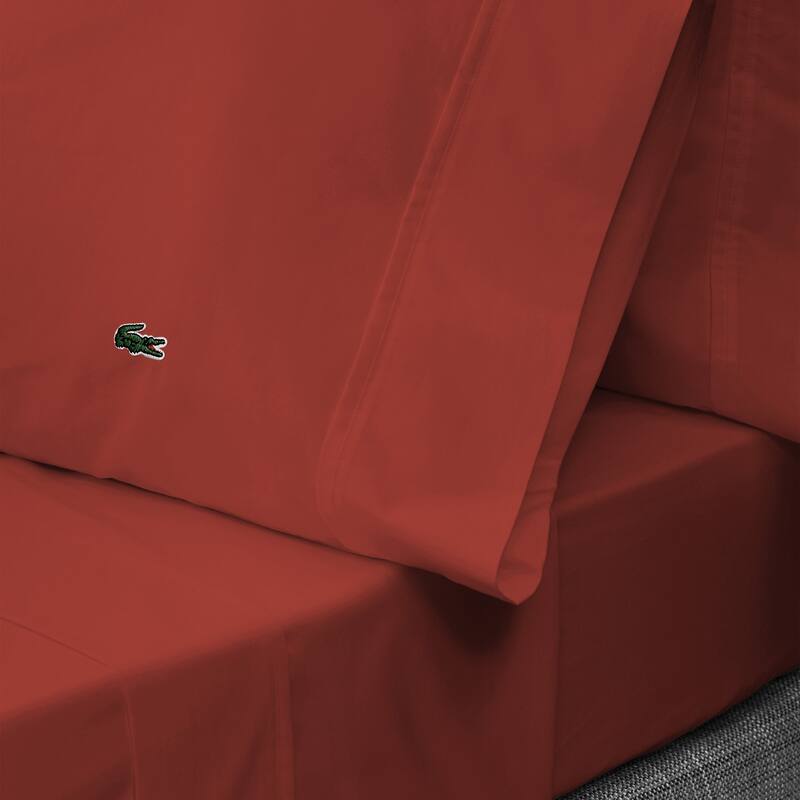 Lacoste Percale Cotton Solid Sheet Set