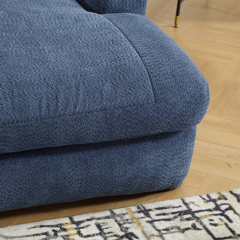 Chenille double spacious lazy sofa Living room Comfortable deep seat sofa with five pillows