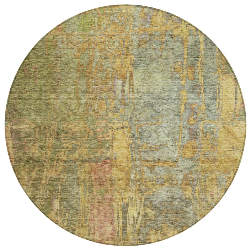 Machine Washable Indoor/ Outdoor Abstract Modern Chantille Rug