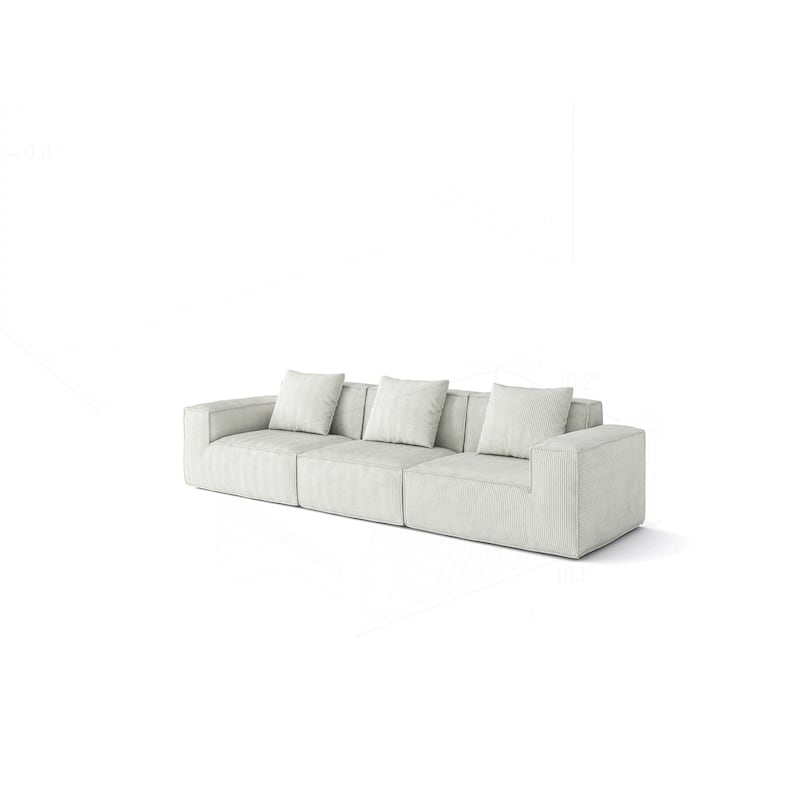 Versatile Modular Sofa with Transformable Design and Soft Fabric