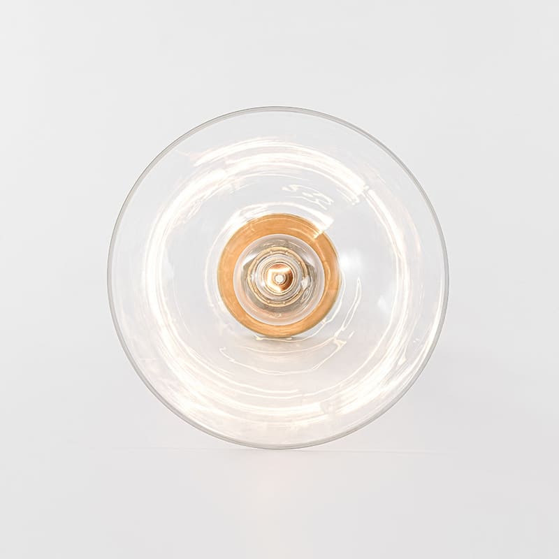 1-Light Simple Glass Dome Shade Semi Flush Mount 11.8 Inches