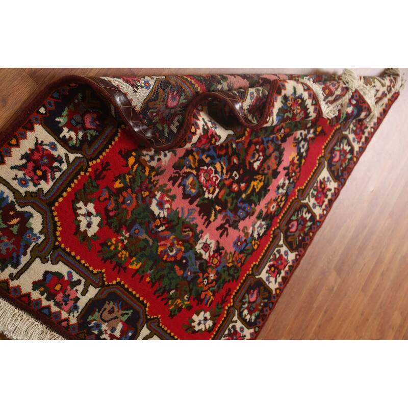 Hand Knotted Oriental 100% Wool Carpet Traditional Floral Pink Bakhtiari Area Rug - 5' 0'' X 3' 8''