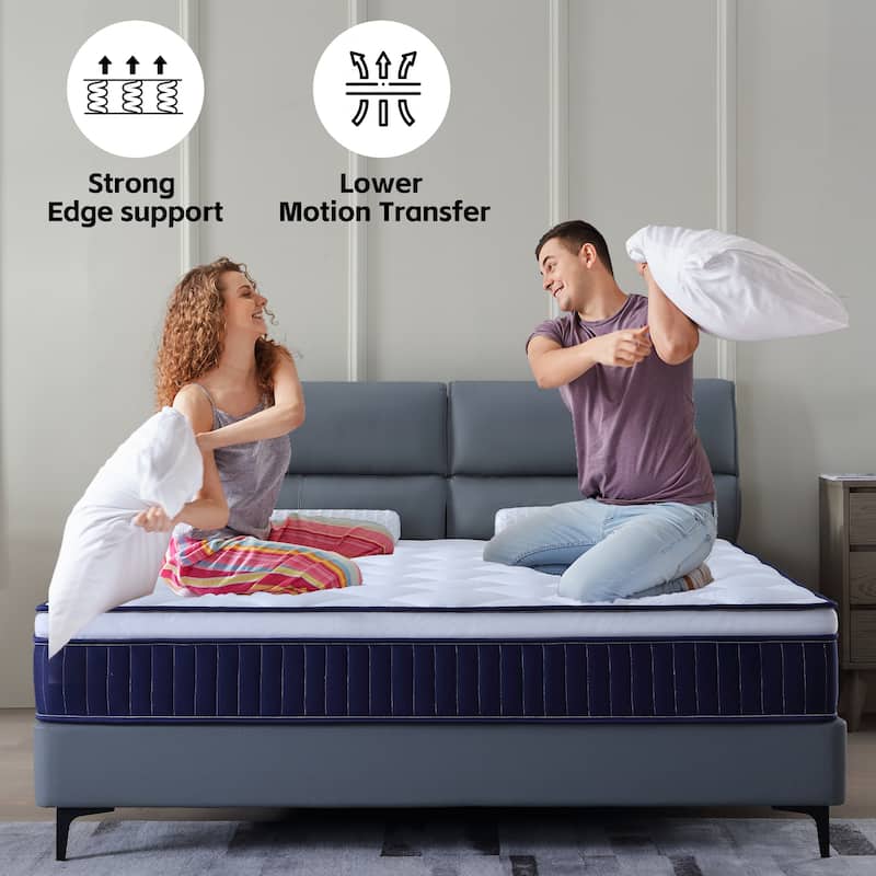 GDFStudio - Morrigan 10-Inch Hybrid Gel Memory Foam Mattress,Individually Pocket Coils Springs