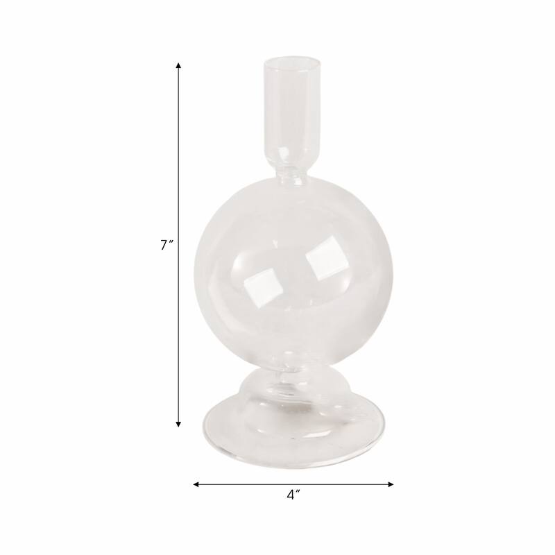 Modern Candle Holder with Round Bubble Sculptural Base - 4" x 4" x 7"