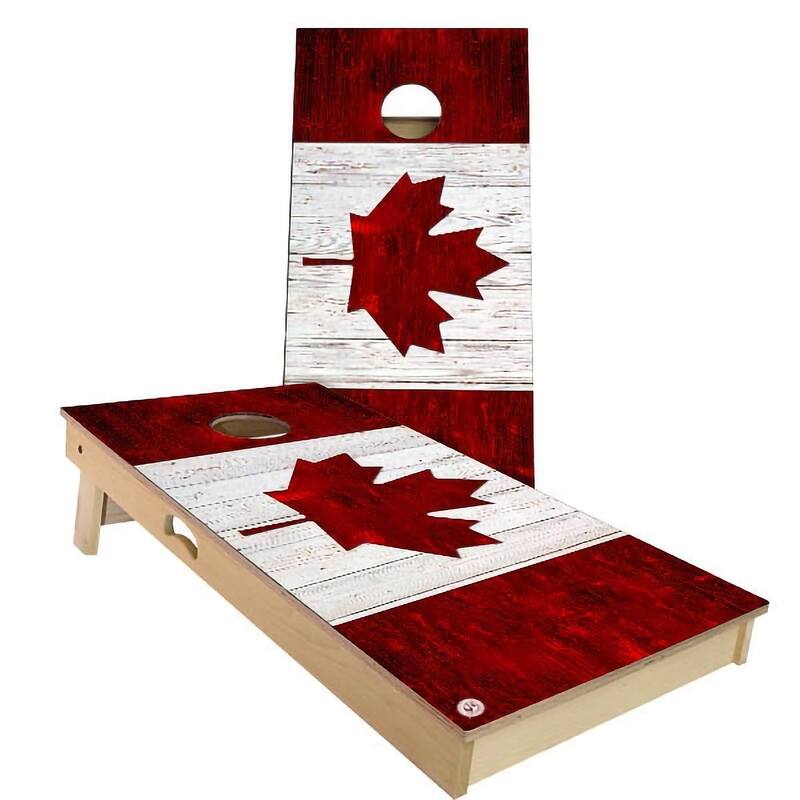 Canada Flag Outdoor Cornhole Board Set - Premium 2x4 - Include Hole Lights