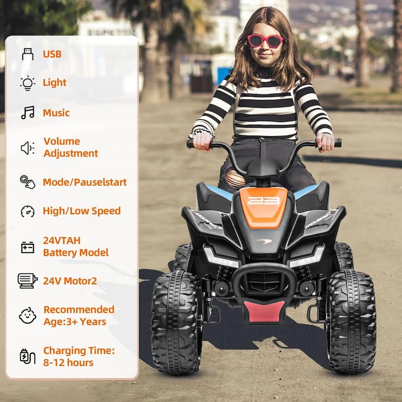 Kids Ride on ATV, 24V Battery Powered Kids Electric Vehicle