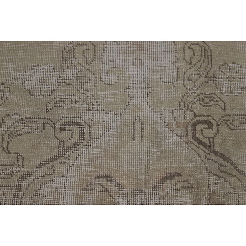 Distressed Tabriz Vintage Persian Rug Bedroom Hand-Knotted Wool Carpet - 9'10" x 12'10"