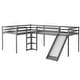 preview thumbnail 14 of 16, Solid Pine Wood Twin Size L-Shaped Loft Bed with Ladders and Slide