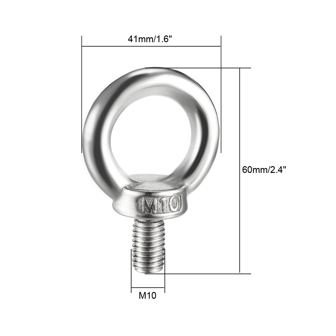 Zinc-plated Metal Large Screw eye (L)60mm, Pack of 2