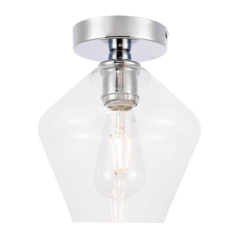 Gerald 1-Light Flush Mount - 9.4/7.9 - Chrome/Clear
