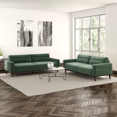 Brighton 2Pc Polyester Modern Sofa and Loveseat Seating Set - Sofa: 84 in W x 37 in D x 32 in H