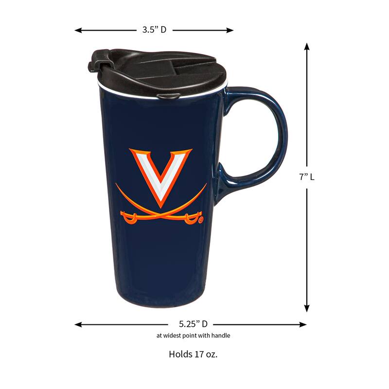University of Virginia, 17 oz Ceramic Travel Latte Cup w/ Gift Box
