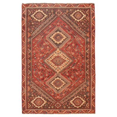 ECARPETGALLERY Hand-knotted Melis Red Wool Rug - 5'6 x 8'4