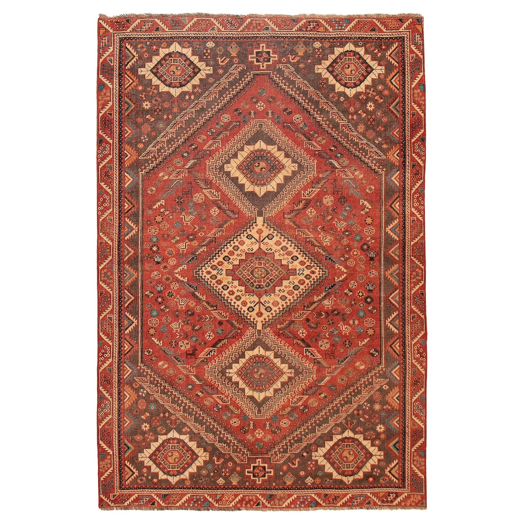 ECARPETGALLERY Hand-knotted Melis Red Wool Rug - 5'6 x 8'4