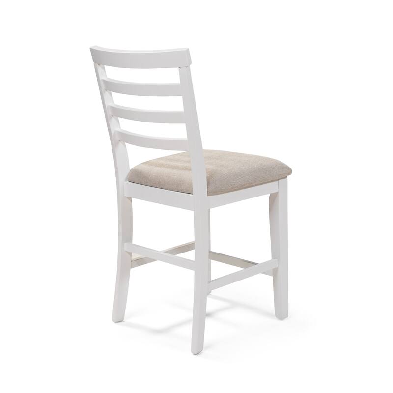 Furniture of America Biaz Farmhouse White Wood Counter Height Chairs (Set of 2)