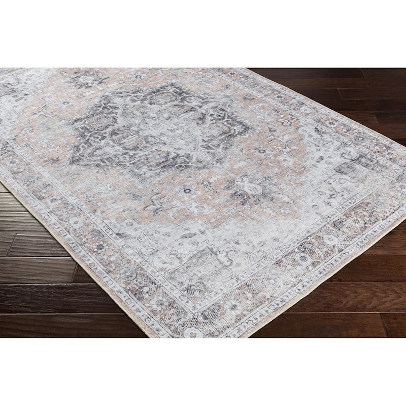Livabliss Tahmis Traditional Medallion Washable Area Rug