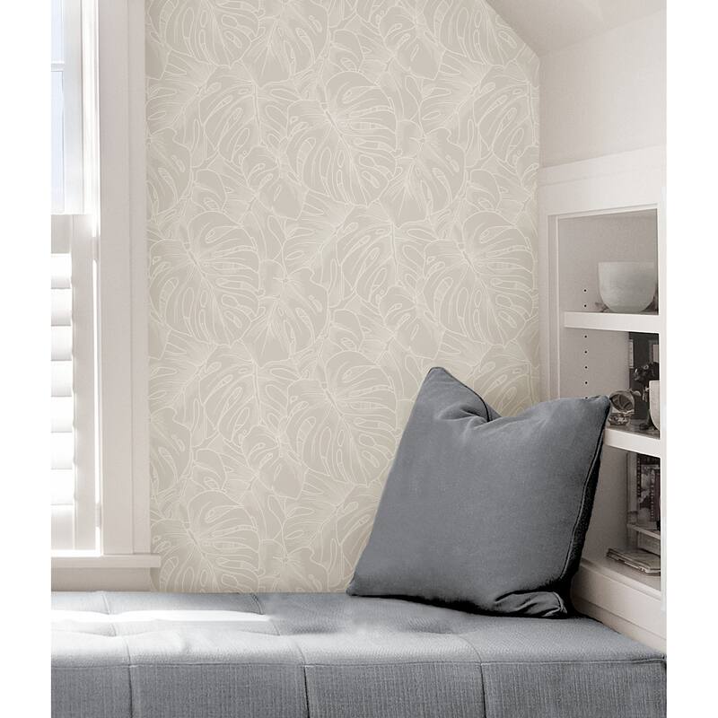 Scott Living Borneo White Peel and Stick Wallpaper