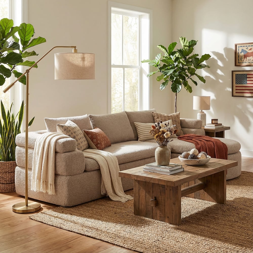 Christopher Knight Home - Compressed Modern L-Shape Upholstered Modular Sectional Sofa