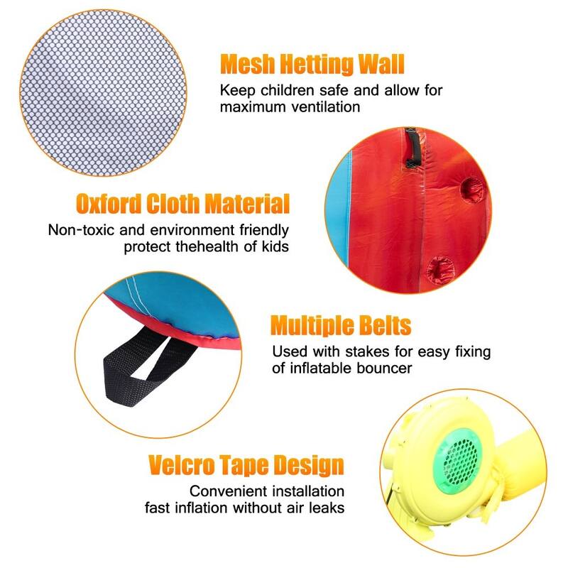 420D Oxford Cloth Inflatable Castle Jump 'n Slide Bounce House with Blower - 191*176cm