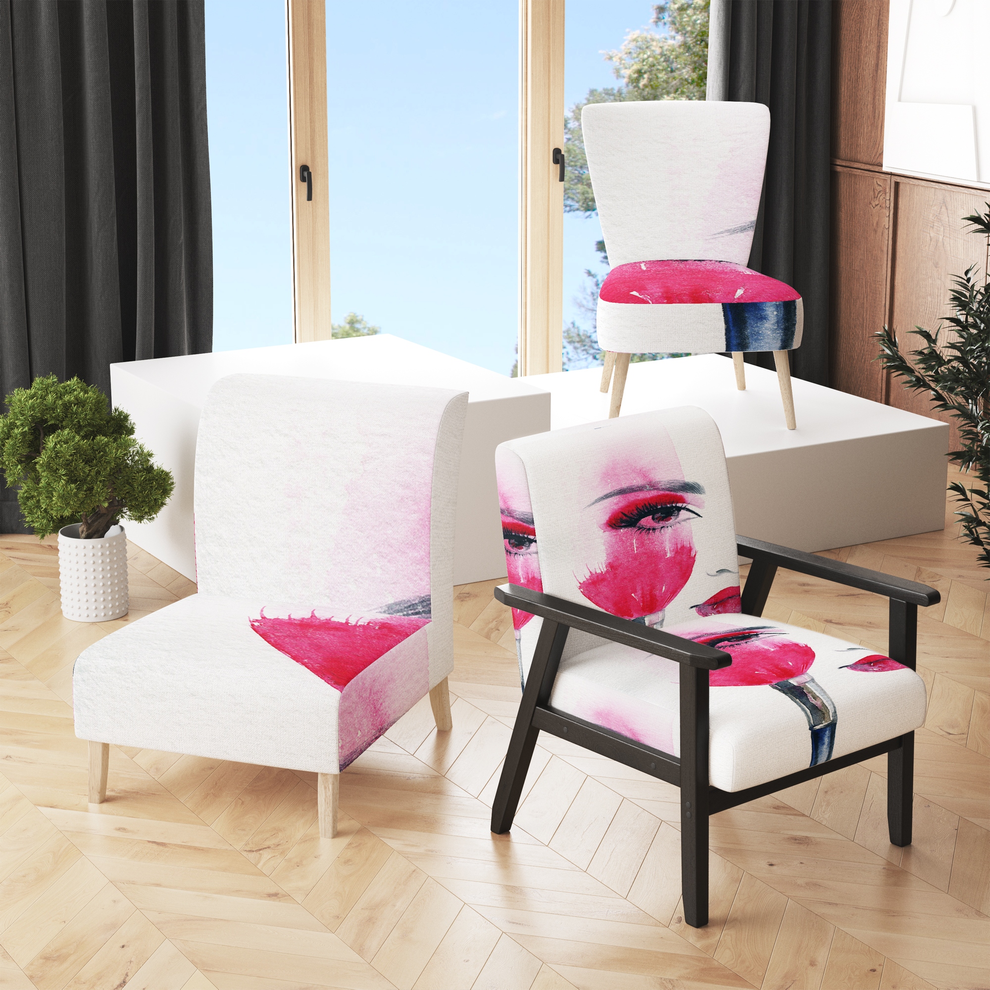 Pink deals glam chair