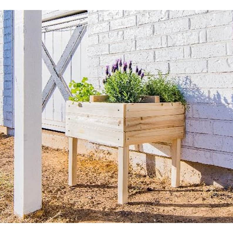 Zylina Riased Garden Planter w/ 4 Way Divider - 19 x 19 x 20