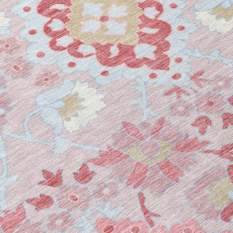 Machine Washable Indoor/ Outdoor Boho Traditional Chantille Rug