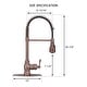 preview thumbnail 16 of 26, Copper Pre-Rinse Spring Kitchen Faucet Single Level Handle and Pull Down Sprayer