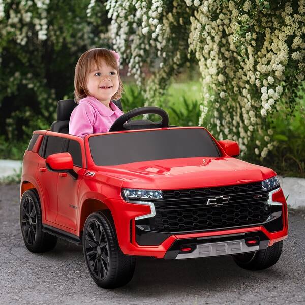slide 2 of 9, Aosom Chevrolet TAHOE Licensed Kids Ride on Car, 12V Battery Powered Kids Electric Car with Remote Control Red