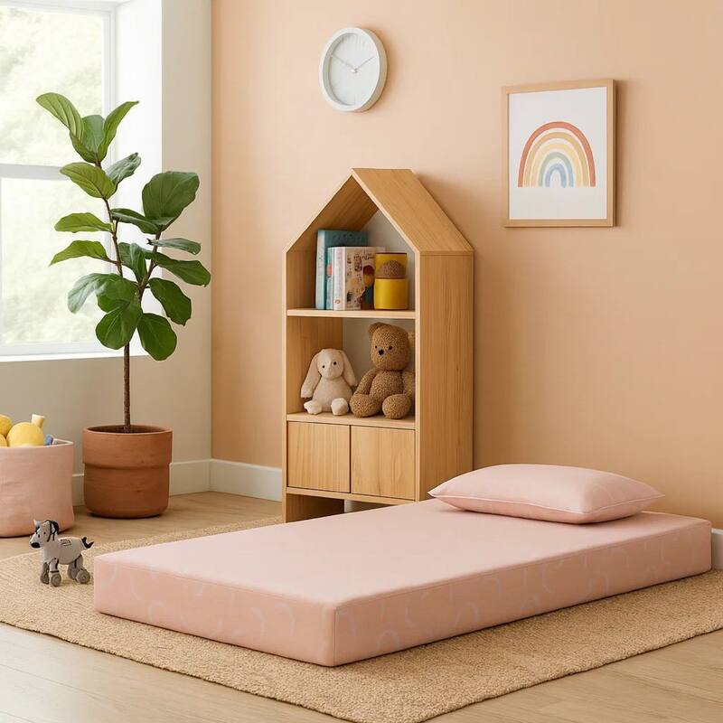 Ruve Full Mattress, Standard Pillow, Memory Foam, Light Pink 7 Inch