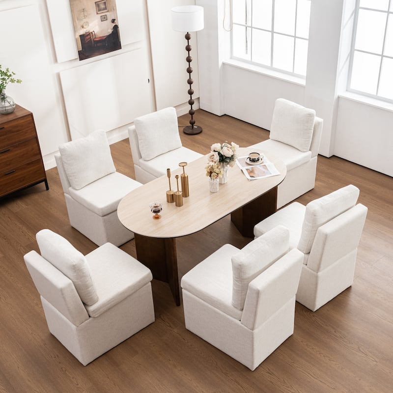 Upholstered Armless Dining Chair, Parsons Chair