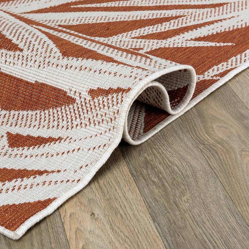 World Rug Gallery Tropical Nature Inspired Indoor/Outdoor Area Rug