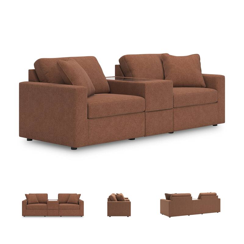 Signature Design by Ashley Modmax 3-Piece Sectional with Storage Console - 93" W x 37" D x 36" H