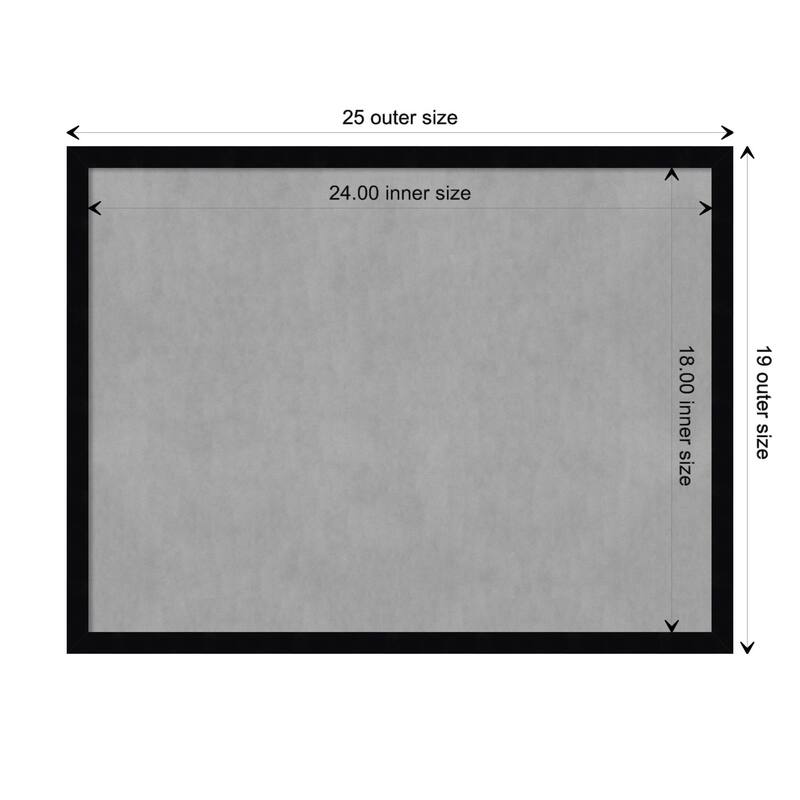 Amanti Art Svelte Noir Black Framed Magnetic Board - Board Size 24x18