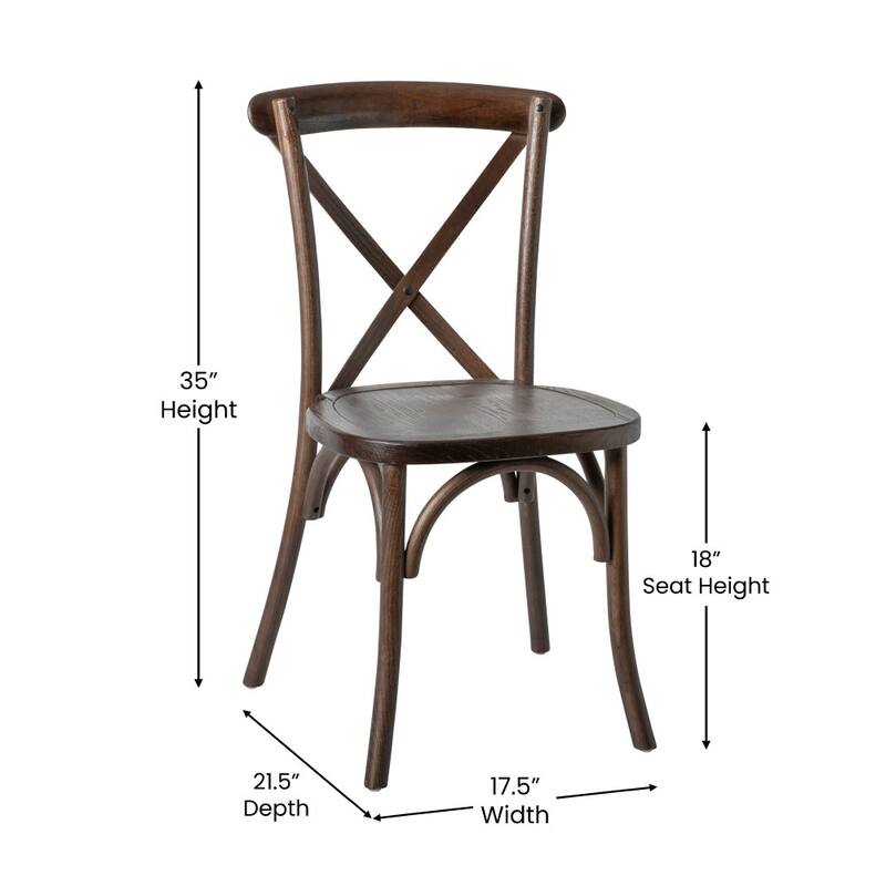 2 Pack Stackable Wood Cross Back Chair