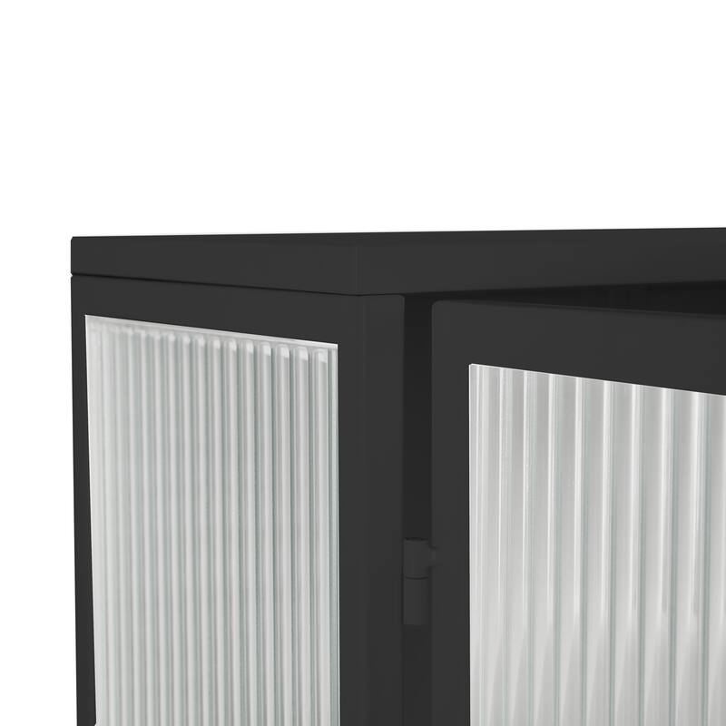 23.62" Glass Doors Modern Two-door Wall Cabinet