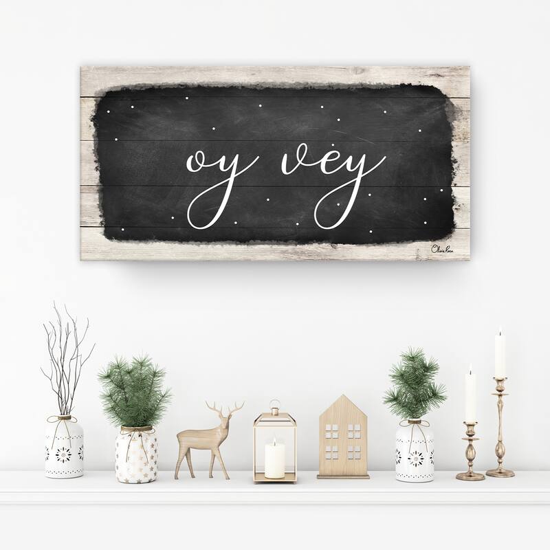 Ready2HangArt 'Oy Vey I' Hanukkah Canvas Wall Art by Olivia Rose