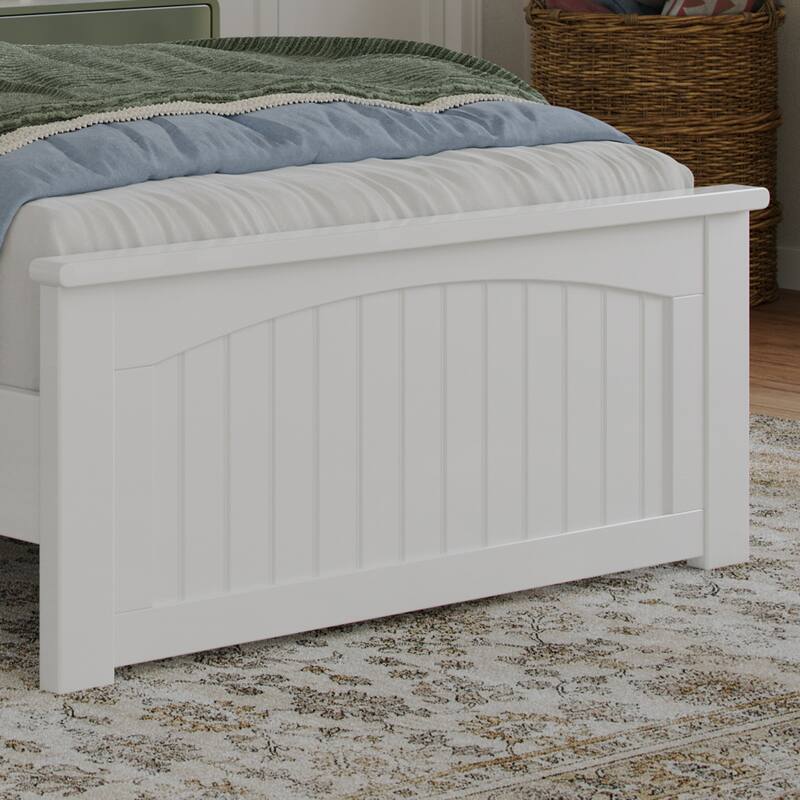 Naples Solid Wood Low Profile Platform Bed with Matching Footboard