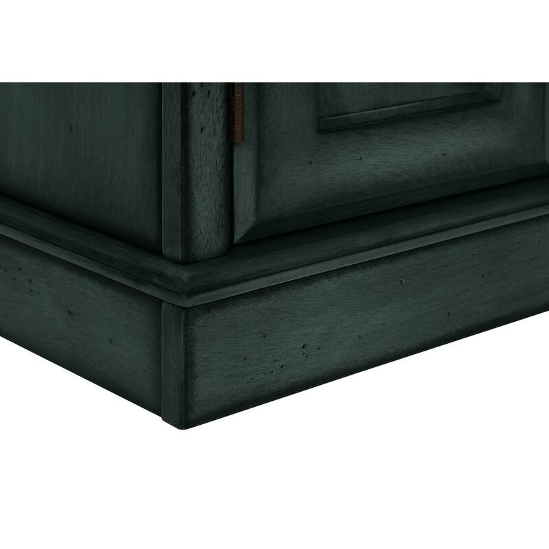 Accent Table, End, Side Table, Nightstand, Narrow, Bedroom, Lamp, Storage Drawer, Antique Blue Veneer, Traditional