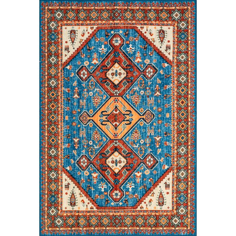 Nuloom Idell SpinClean Persian Medallion Machine Washable Area Rug