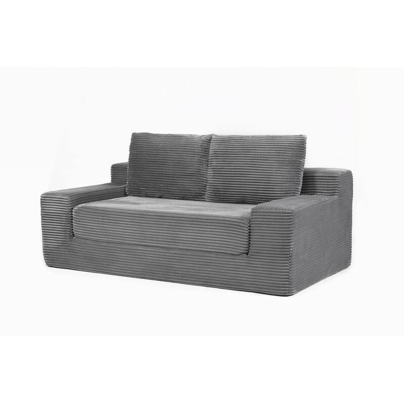 Loveseat Sofa, Comfortable Deep Seat Sofa Bed, Modern Small Corduroy Couch for Living Room Bedroom
