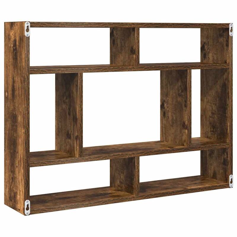 vidaXL Wall Shelf Hanging Floating Storage Rack Living Room Engineered Wood - 6.3 x 29.5 x 21.7 in