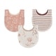 preview thumbnail 1 of 7, Violet Floral Cotton Baby Bib Set (3 Pack)