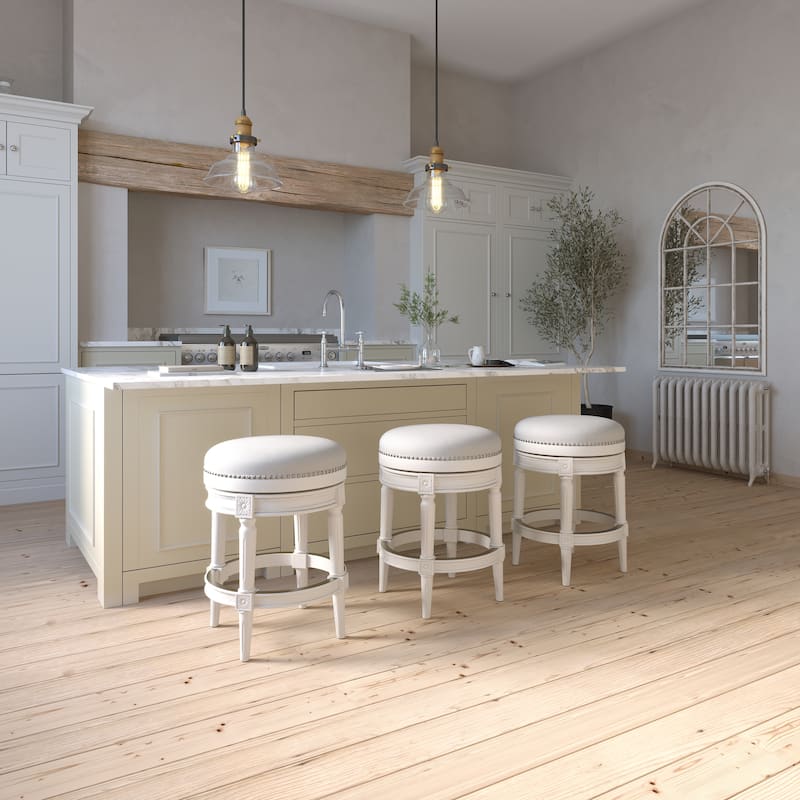 New Ridge Home Goods Chapman Counter-Height Backless Swivel Bar Stool - Counter Height