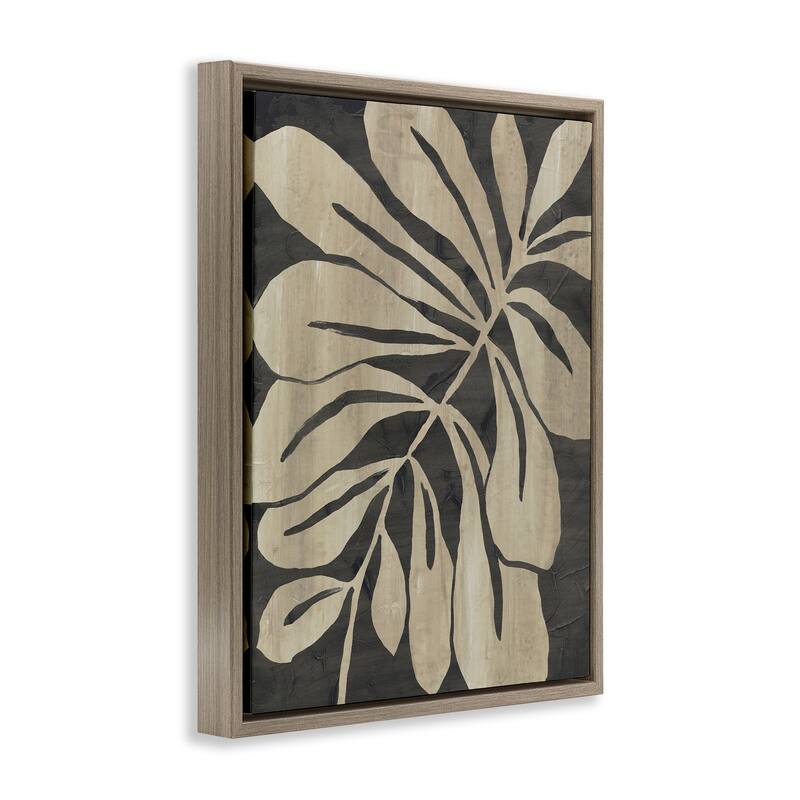 Stupell Natural Leaf Impression Framed Floater Canvas Wall Art Design By June Erica Vess