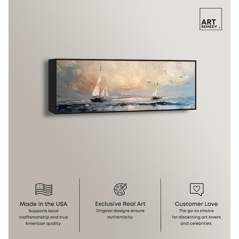 Early Sail Panoramic Canvas by Art Remedy