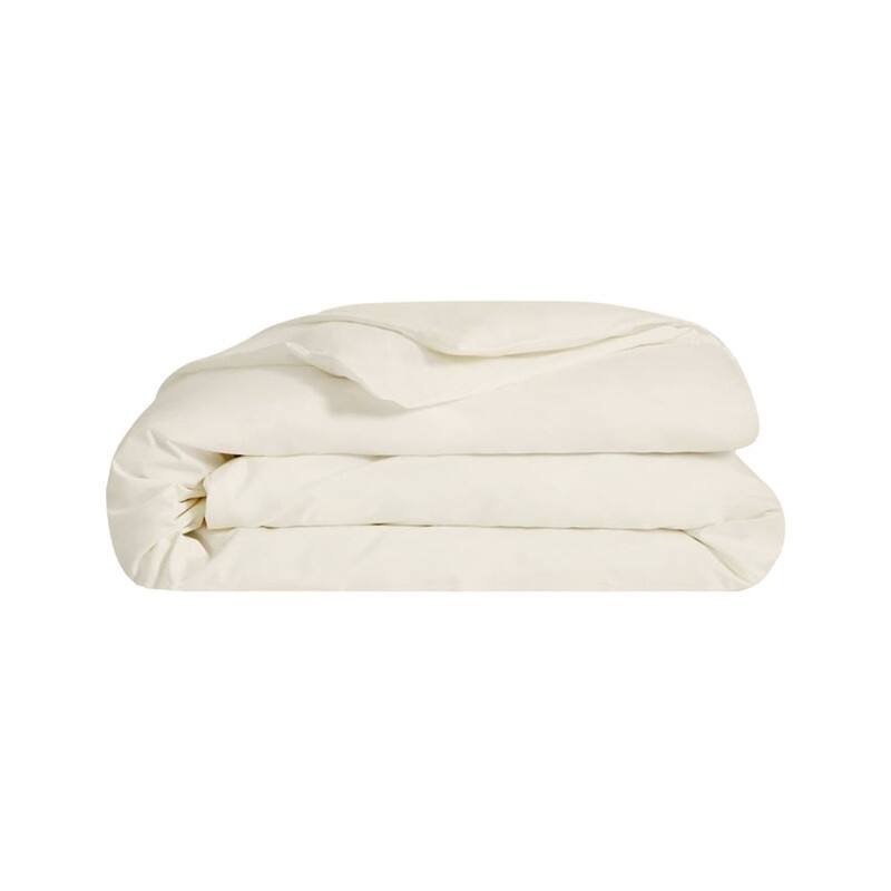 GOTS & OEKO-TEX Certified Organic Cotton Duvet Cover 300TC Sateen Weave - Ivory - Twin