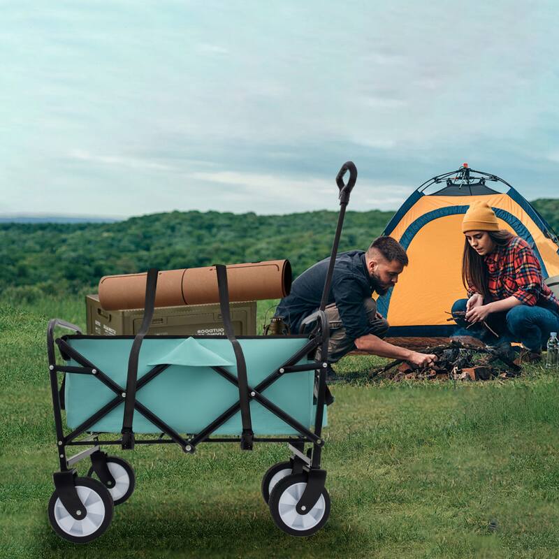 Heavy-Duty Collapsible Wagon with 3-Piece Multi-Use Bag Set - Utility Cart with Liner Covers