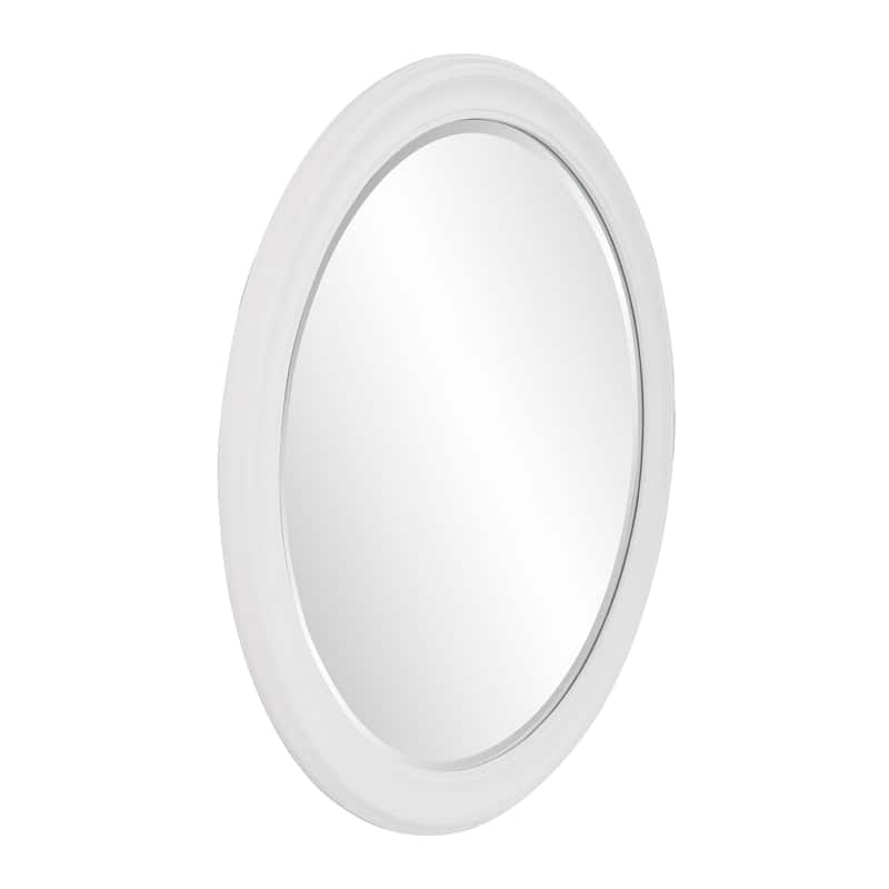 Allan Andrews George Matte White Round Wall and Accent Mirror