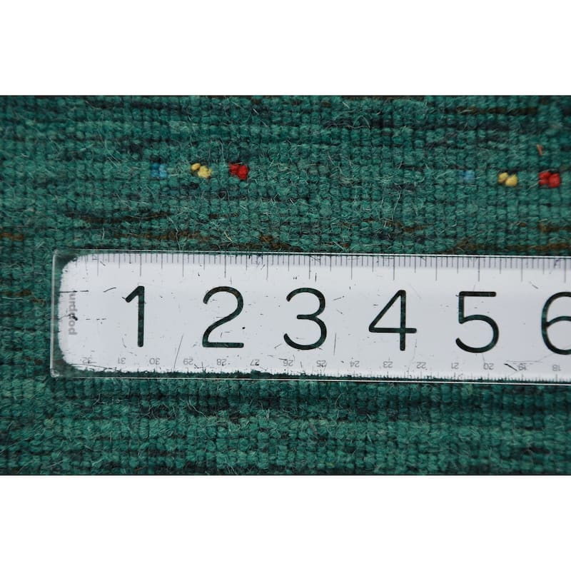 Hand Knotted Oriental 100% Wool Carpet Tribal Tribal Green Gabbeh Area Rug - 9' 9'' X 8' 1''