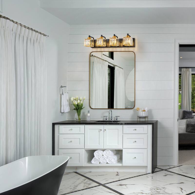 Modern 3/4/5-lights Crystal Bathroom Light Fixtures